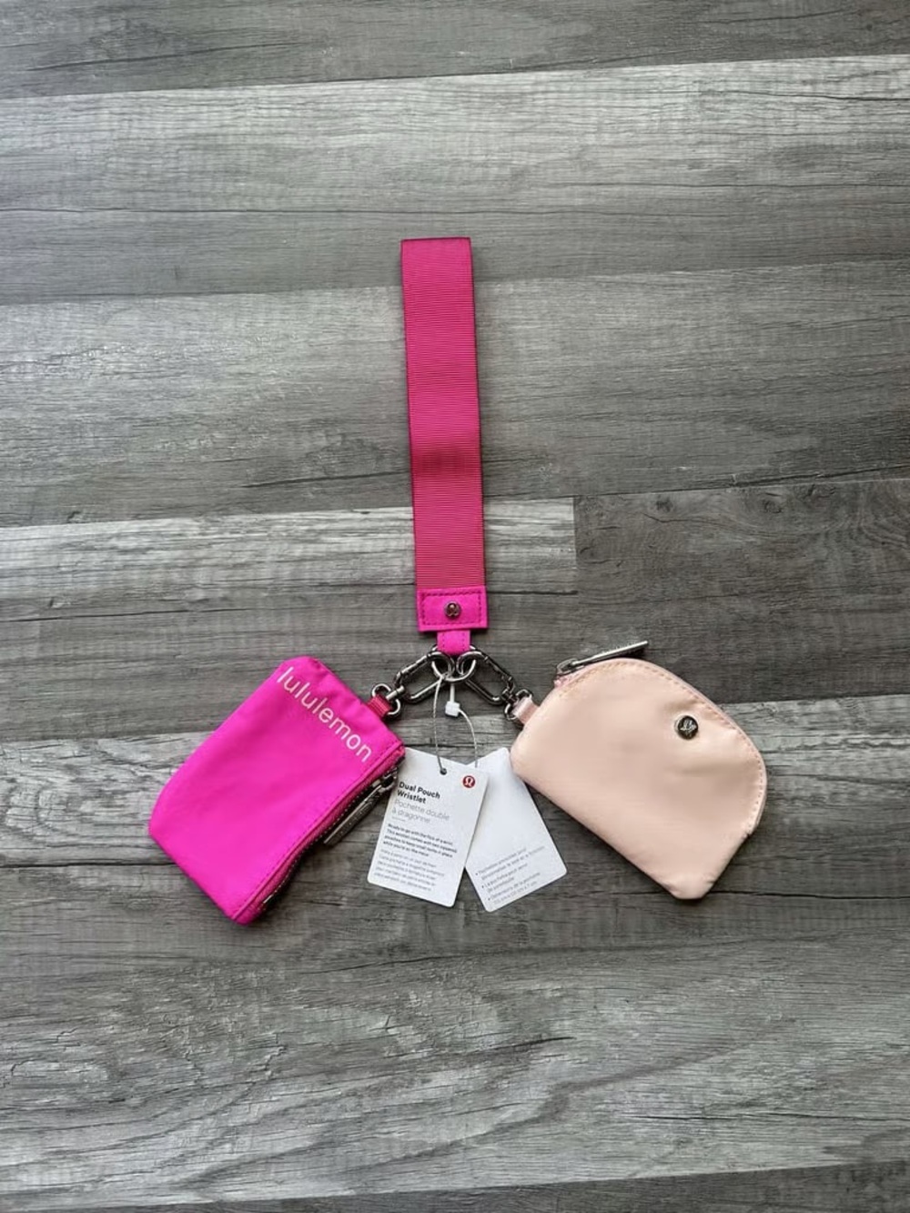 lululemon athletica Pink and Blush Key & Card Wristlet Set